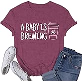VQD Pregnancy Shirt for Women Reveal New Baby Announcement Tshirt Mom to Be Tee Tops