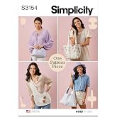 Simplicity S3154 Easy-to-Make Lined Clutch, Tote, Shoulder &amp; Crossbody Bag Sewing Pattern, One Size