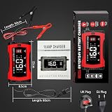 HTRC 16A Car Battery Charger 6V/12V/24V with 10-Stage LCD & Pulse Repair view 7
