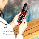uleway Big Button Mobile Phone for Elderly SIM Free 2G Red Flip SOS Torch view 7