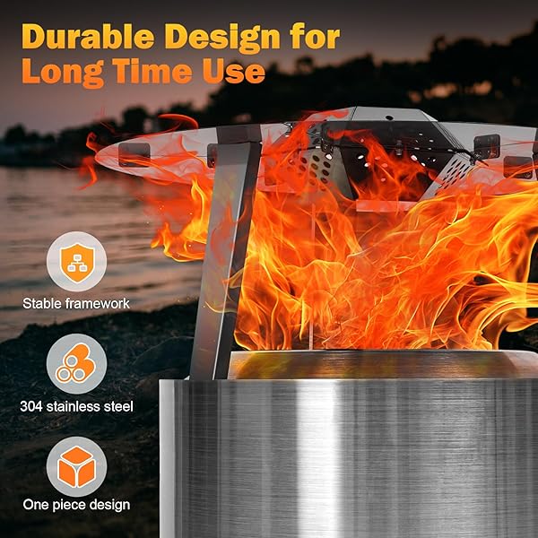 AGEDNE FIRE PIT HEAT DEFLECTOR FOR SOLO STOVE BONFIRE 19.5″, 304 STAINLESS STEEL PORTABLE HEAT DIFFUSER WITH HANDLE&LEG ACCESSORY FOR BONFIRE CAPTURES REDIRECTS WARMTH FOR SOLO STOVE ACCESSORIES.