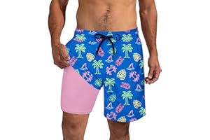 Cozople Mens Swim Trunks 7Inch with Compression Liner Quick Dry Swimsuit Swim Shorts Phone Pocket Swimwear