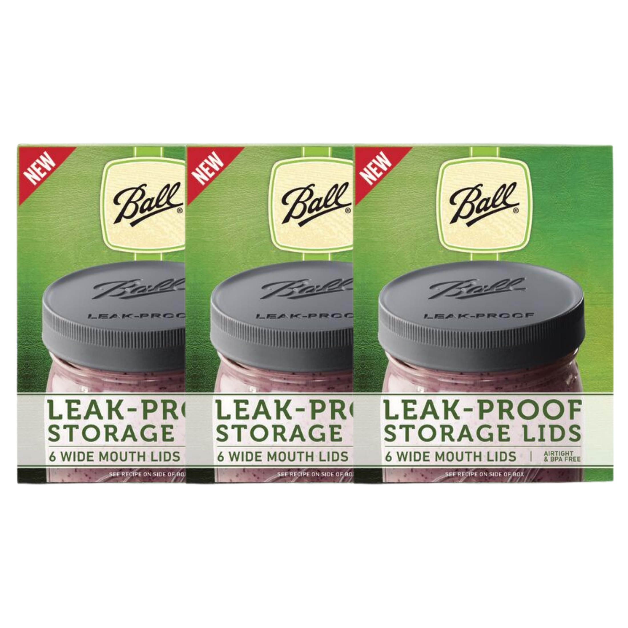 Photo 1 of Ball Mason Jar Leak-Proof Lids, Wide Mouth, 6 CT (Pack of 3)