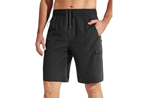 Libin Men's Hiking Cargo Shorts Lightweight Quick Dry Athletic Casual Shorts for Golf Outdoor Active Zipper Pockets