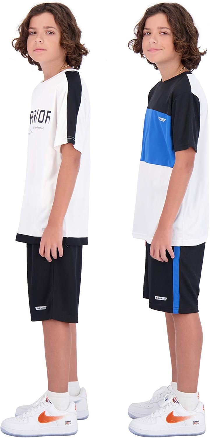 Hind 4-Piece Boys Basketball Shorts and Performance Athletic Shirt Set: Clothing
