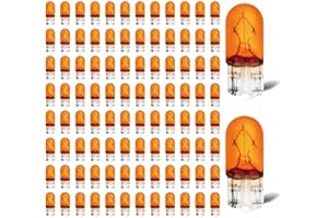 Rafeal Auto 194 Amber Light Bulb 100 Pack,194A Automotive Brake Light Turn 194A Miniature Bulb Mini Bulb Taillight Turn Signal Light,Replacement for Cars,Trucks,SUVs