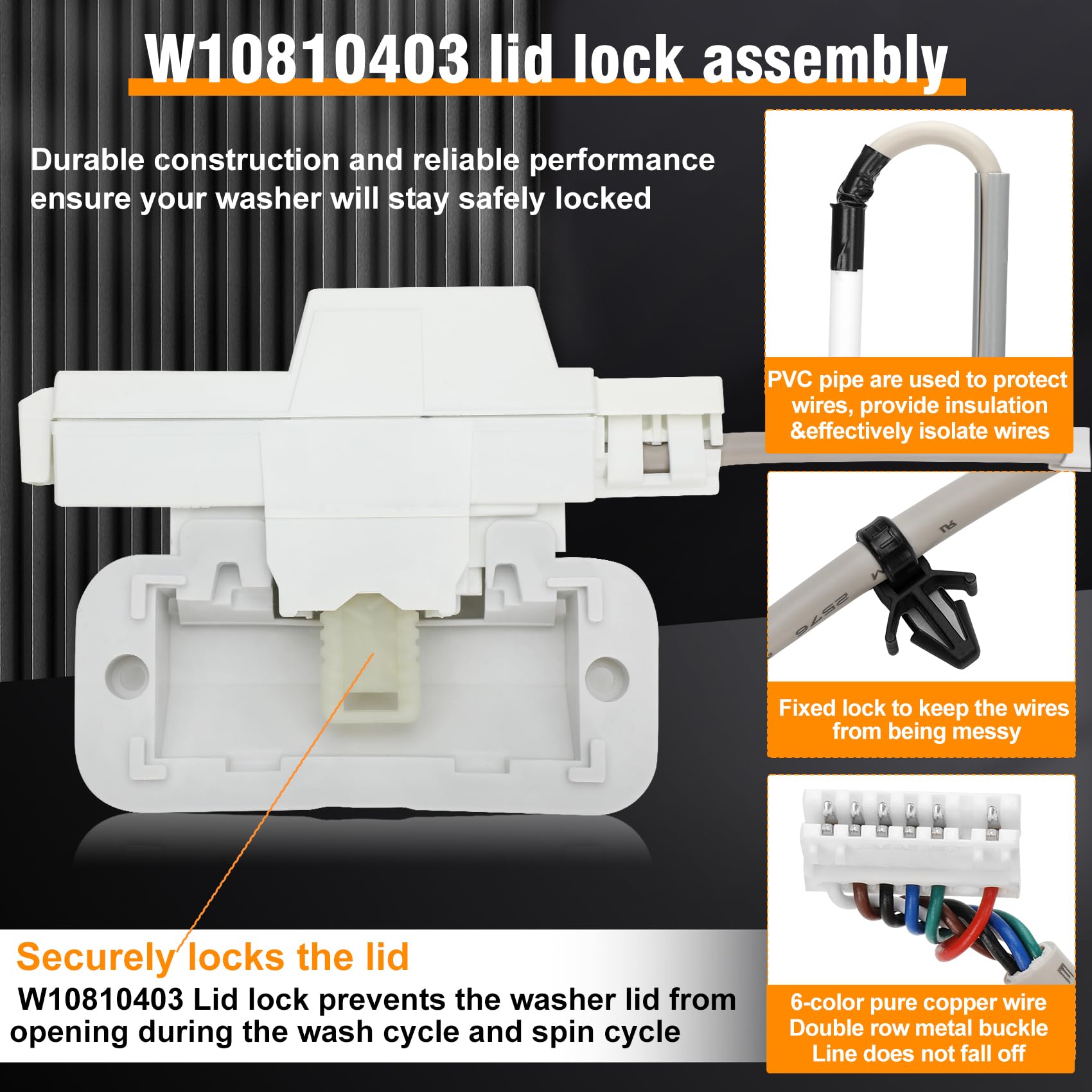 W10810403 W10861642 W10787836 for Whirlpool Cabrio Washer Lid Lock Replacement (Include W11237157 Bezel) 15-Year Warranty Fit for Whirlpool Cabrio Kenmore Series 600 700 maytag Bravos XL