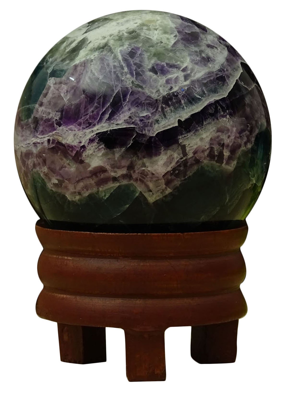 REIKIERA Handmade Sphere Ball Natural Flourite Stone Gemstone Healing Crystal Aura Balancing Gift