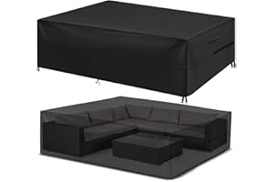 Essort Patio Furniture Covers, Extra Large Outdoor Furniture Set Covers Waterproof, 600D Rain Snow Dust Wind-Proof, Anti-UV (