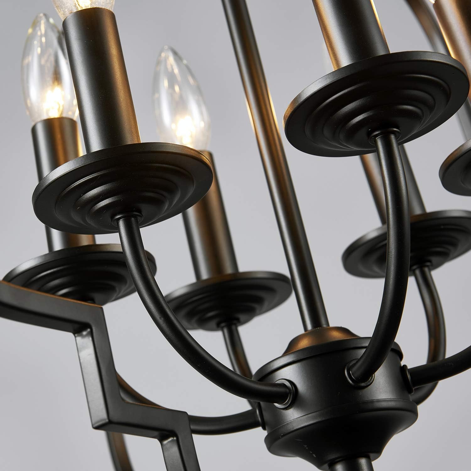 Saint Mossi 6-Lights Metal Chandelier Lighting Black Painted 23 inches Length 26 inches Height - - 