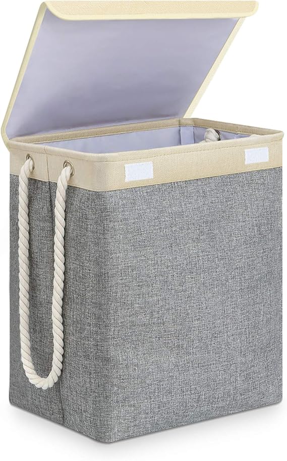 SAWAKE Gran Cesto Ropa Sucia con Tapa, Cesto para Colada de Lino