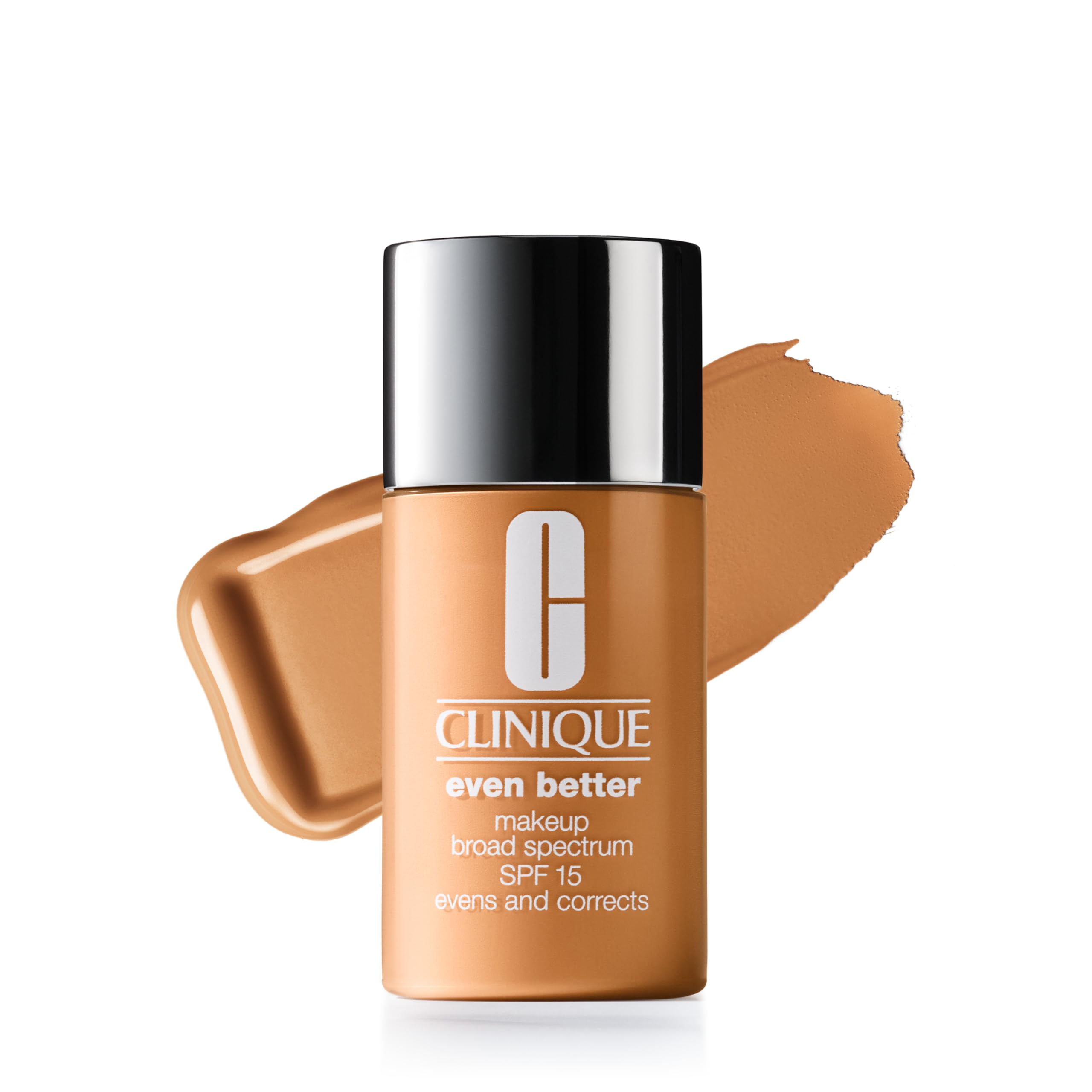 Clinique Even Better Makeup Liquid Foundation SPF 15 With Vitamin C For Dry + Oily Combination Skin Types | Medium Coverage + Natural Finish | Evens Skin Tone + Reduces Dark Spots, Deep Neutral