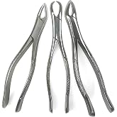 DEXA DENTAL Heavy Duty Dental Extracting Forceps # 150# 151# 23, Apical Forceps, Cowhorn Forceps, Lower Molars, Atraumair - 3 Pcs