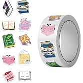 Reading Stickers,500pcs Reading Book Lover Roll Waterproof Vinyl Bookworm Decals for Water Bottle Laptop Scrapbooking Journaling Planner Cute Reading Gifts for Bookish