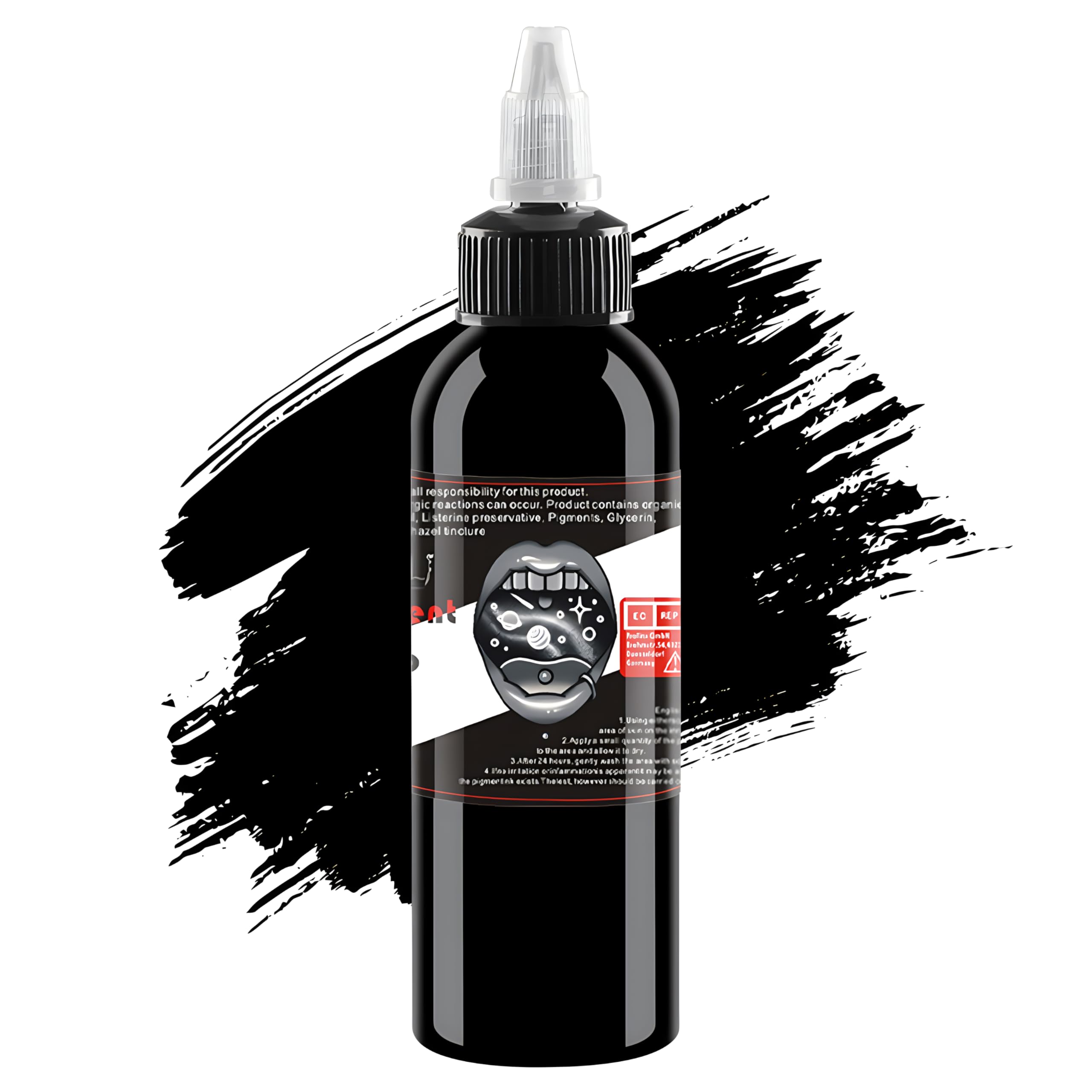 1 Bottle of Bodeli Super Black Tattoo Ink-Tribe-Shadow-Pure Black Ink Skin Safety Permanent Embroidery Professional Tattoo Supply Body Painting Art (4oz/120ml)