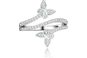 Otxas Silver Butterfly Rings Butterfly Jewelry Silver Rings Cute Ring for Teen Girls Engagement Ring Butterfly Jewelry Gifts