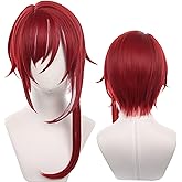 maysuwell Red whiteAnime Cosplay Wig Game Red Hair Halloween,Christmas,Daily Fashion, Anime and Gaming Expo,Fancy ball