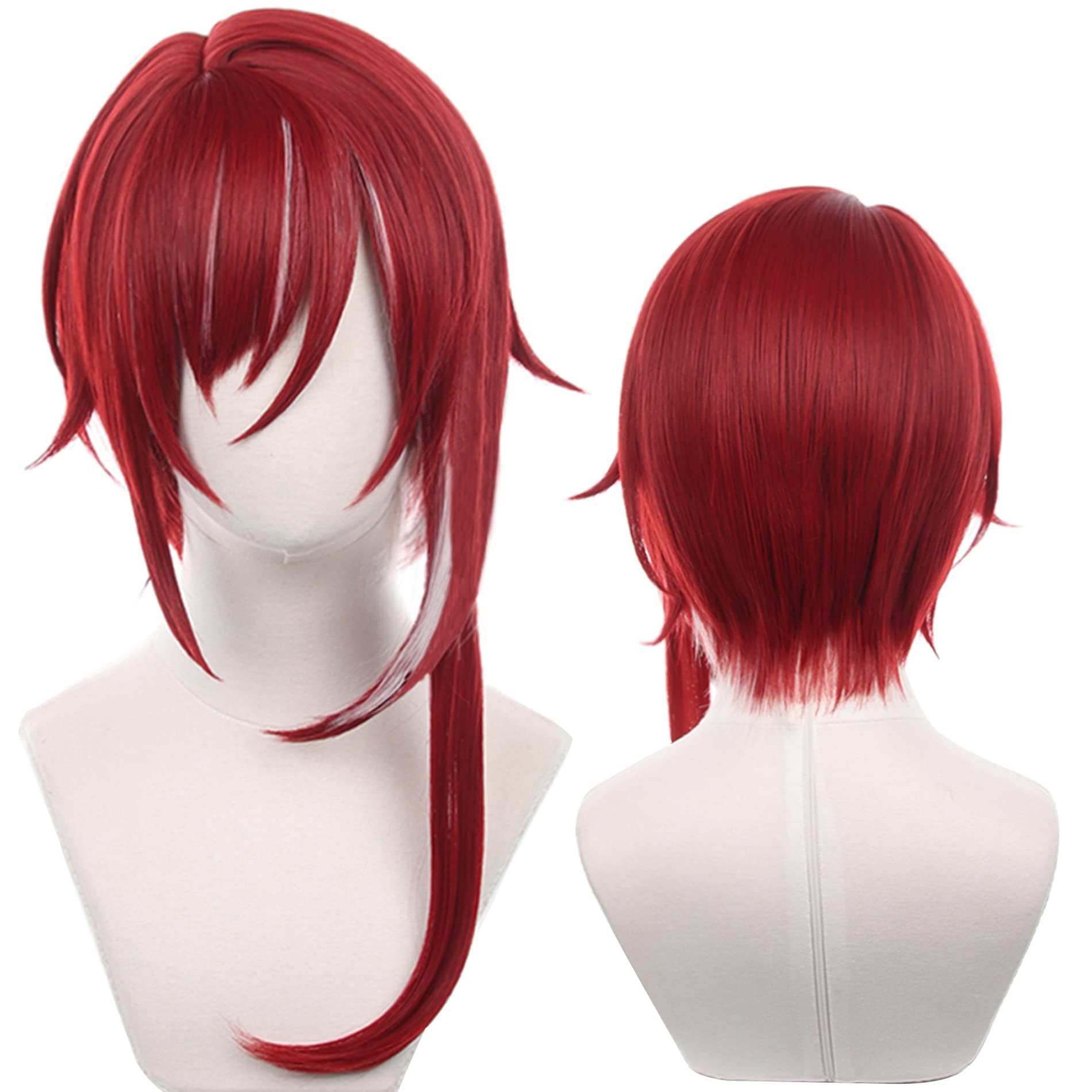 Red Highlight White Long Wig for Anime with Heat Resistant Fiber Synthetic for Women Men Halloween Comic Con Cos Role Replacement Wigs โ image 1
