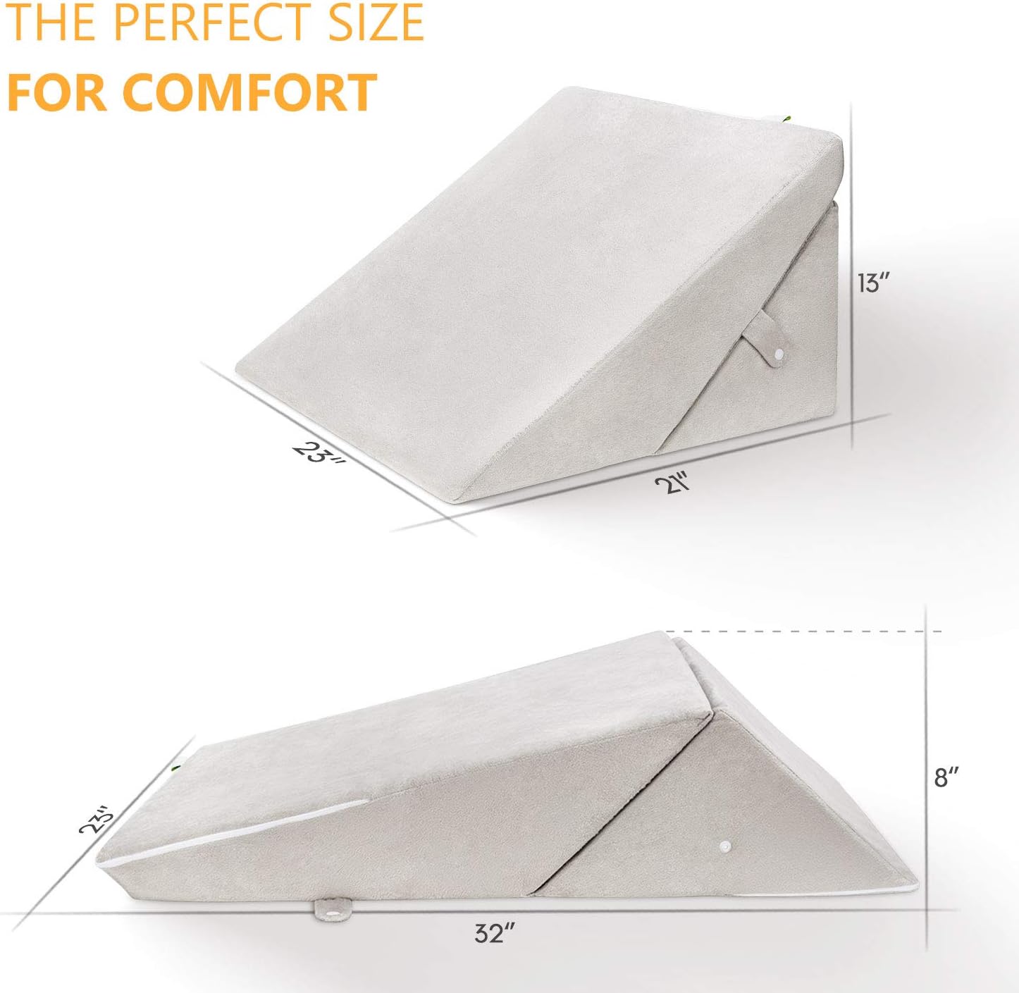 OasisSpace Bed Wedge Pillow, Adjustable 8&12 Inch Folding Memory Foam Sleeping Pillow Incline Cushion System for Legs and Back Pain with Washable Cover - Acid Reflux,Heartburn,Snoring,Reading: Kitchen & Dining