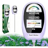 HSLGOVE Soil Test Kit, 2-in-1 Soil Moisture Meter/Soil PH Meter, Dual Screen Soil Tester, Soil Moisture Meter for Plants Watering/Gardening for Lawn,Farm Indoor&amp;Outdoor Use-Grape Purple
