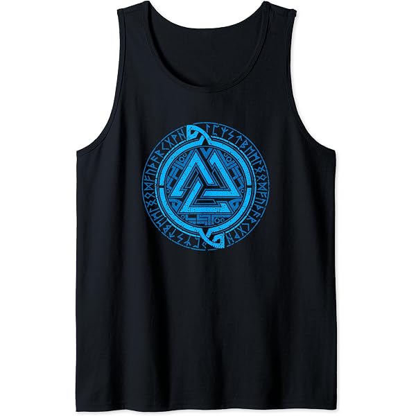 Camiseta Sin Mangas Temática Vikinga - Estampado De Odin, Runas Y Símbolos Nórdicos, Algodón Ligero