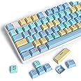 104 PBT Keycaps, Dye Sublimation OEM Profile Keycaps Colorful Clouds Keycap Set for Cherry MX Switches ANSI Layout Mechanical Keyboards(Blue)