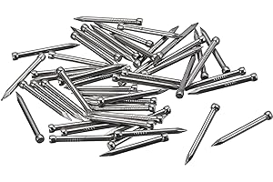 uxcell Finishing Nails 50pcs 25mm 1 Inch Hand-Drive Hardware Carbon Steel Nail Lost Head Nails, Silver