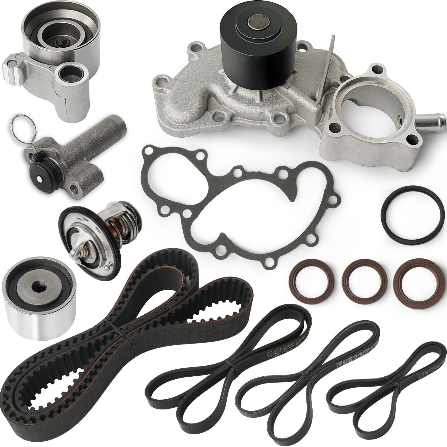 Photo 1 of CYTROBE Engine Timing Belt Kit with Water Pump Compatible with 1996-2002 Toyota 4Runner 1995-2004 Toyota Tacoma 1995-1998 Toyota T100 2000-2004 Toyota Tundra 3.4L V6 Replace TKT-025 TKT025