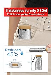 Moorrlii Travel Mini Umbrella for Purse With