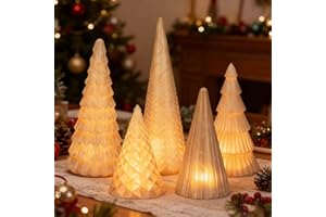 GENERIC Illuminated Mercury Plastic Christmas Trees,Set of 5 Upgrade Mercury Plastic Christmas Trees with LED,BFF Collection Christmas Decor Lighted Tree Figurine for Xmas Centerpiece Gifts (b-Gold, 5pcs)