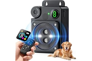 PUXUROX Anti Barking Device for Dogs, Dog Bark Deterrent Devices,3 Modes Ultrasonic Bark Box with Remote Control, Anti Barking Device Long Range 50ft, Silencer Sonic Barking Deterrent Indoor/Outdoor