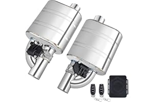 PEASTORM 2.5 Inch Valved Muffler Electric Exhaust Cutout with Muffler Cat Back Exhaust System Kit (2pcs)