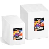 Shuttle Art Painting Canvas Panels, 36 Pack, 5x7, 8x10in (18 of Each), 100% Cotton, Primed White Canvas Boards for Painting, 