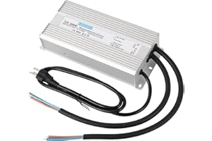 KEKEBEE LED Driver 12V600W Waterproof Power Supply 110V/130V AC to 12V DC 50A Low Voltage Transformer IP67 Hotel Exterior Wall Landscape Light LED Light with Spotlight Switch Power Supply