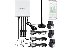 EDGEANT Energy Monitor with 3 * 120A Clamp, 1/3 Phase, Home Power Monitor Real Time Electricity Monitor/Meter, WIFi Meter Solar/Net Metering, Home Energy Automation and Control