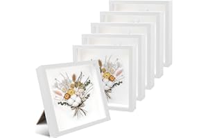 6 Pieces Shadow Box Picture Frame Square Shadow Boxes Display Cases for Sports Memorabilia Baby Items Wedding Memories Crafts