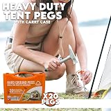 Xtremeauto Heavy Duty Tent Pegs 20 Pack Ground Stakes with Storage Case view 2