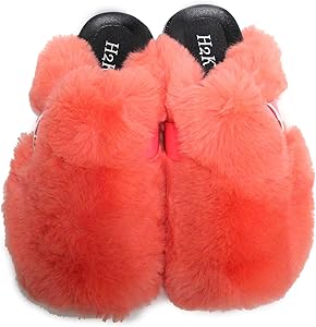 closed toe fur slides
