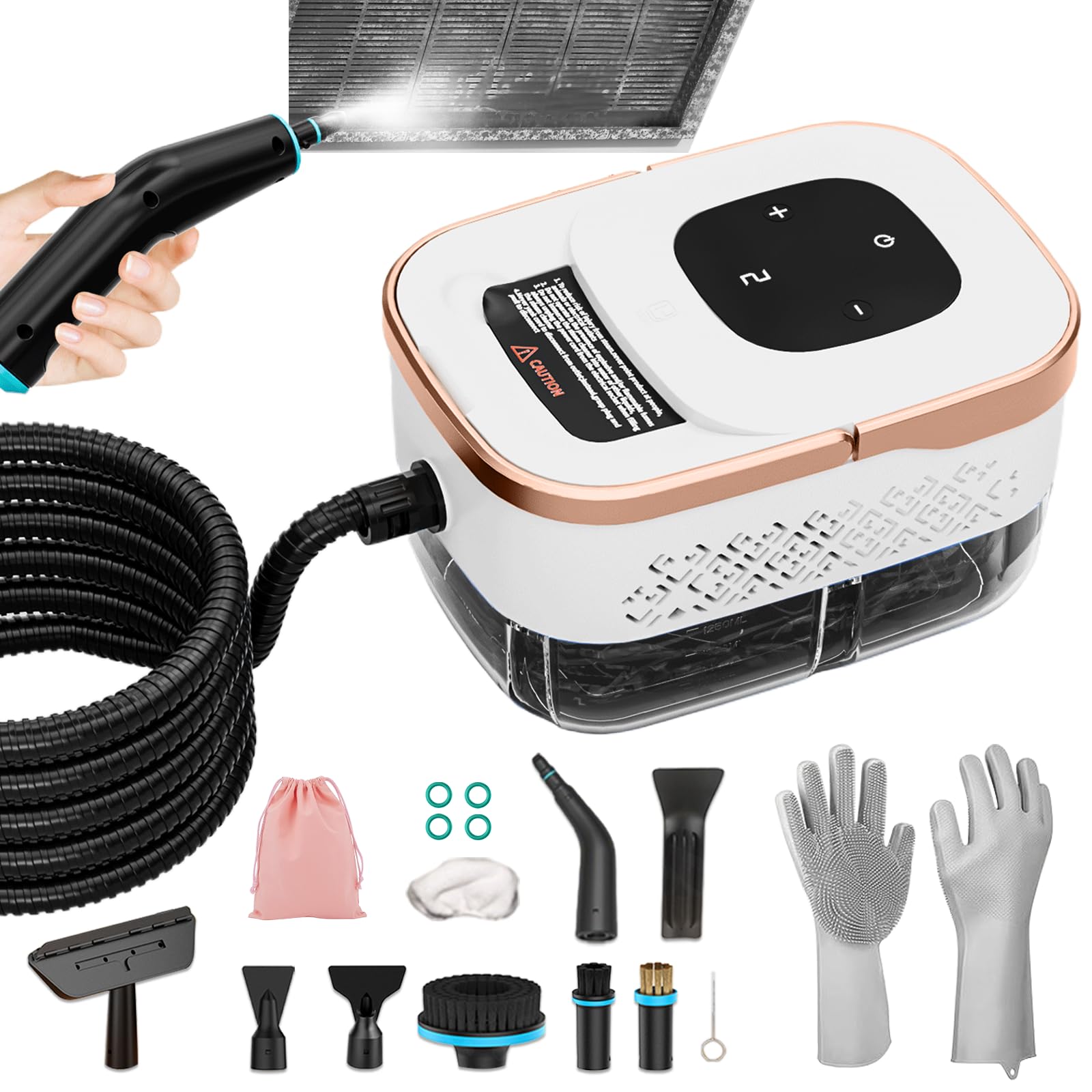 Photo 1 of Steam Cleaner, 6 Steam Levels, 42oz Tank & 11 Pieces Accessories, 1500W High-Temperature Steam Cleaner for Home, Steamer for cleaning Car, Tile, Floor