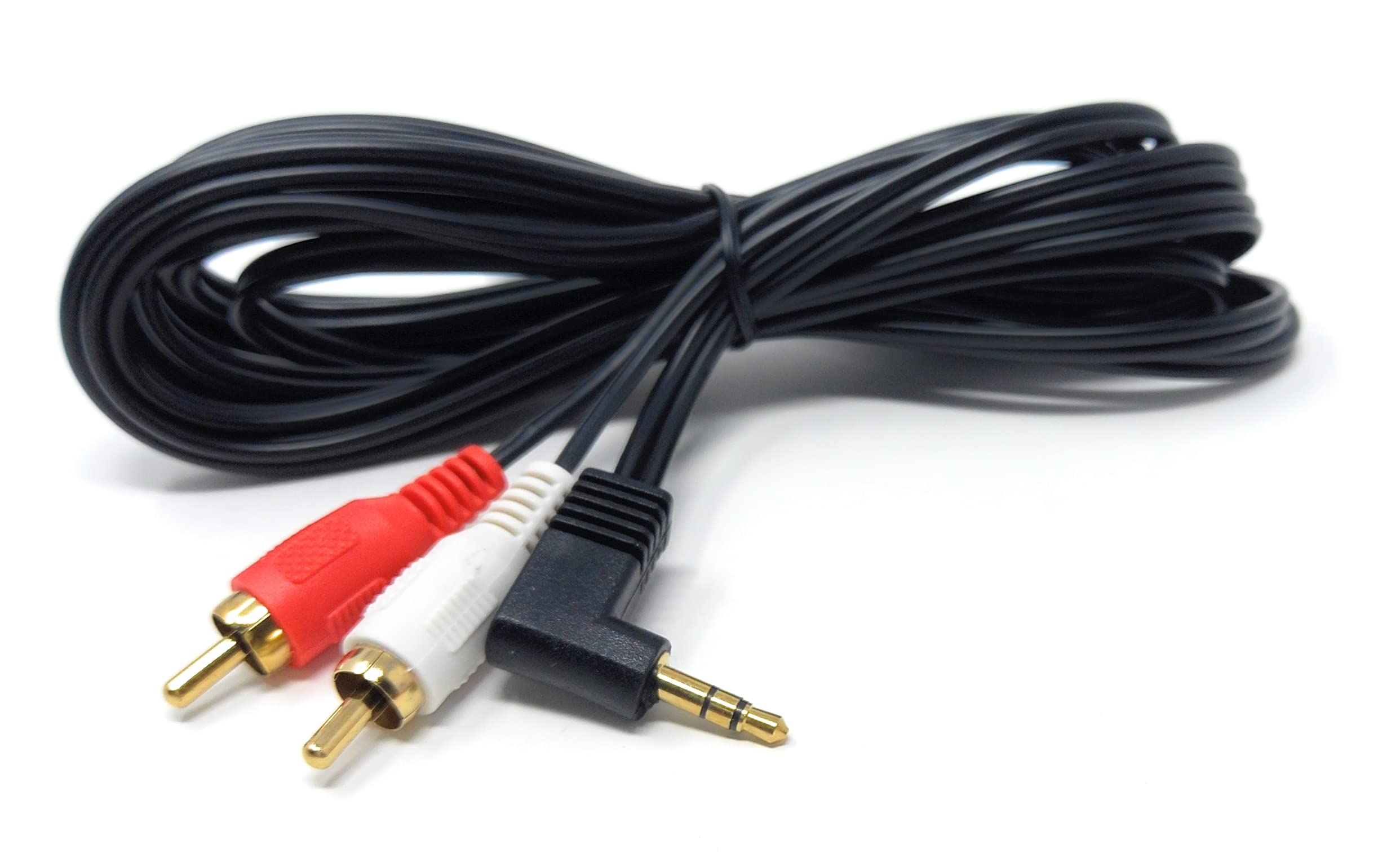 DRUT 3m 3.5mm to RCA Jack Right Angled AUX Stereo Audio Cable Gold Plated Connectors 10ft