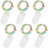Jsdoin Fairy Lights 6 Pack 2m 20 LED Copper Wire Battery Operated Multicolour