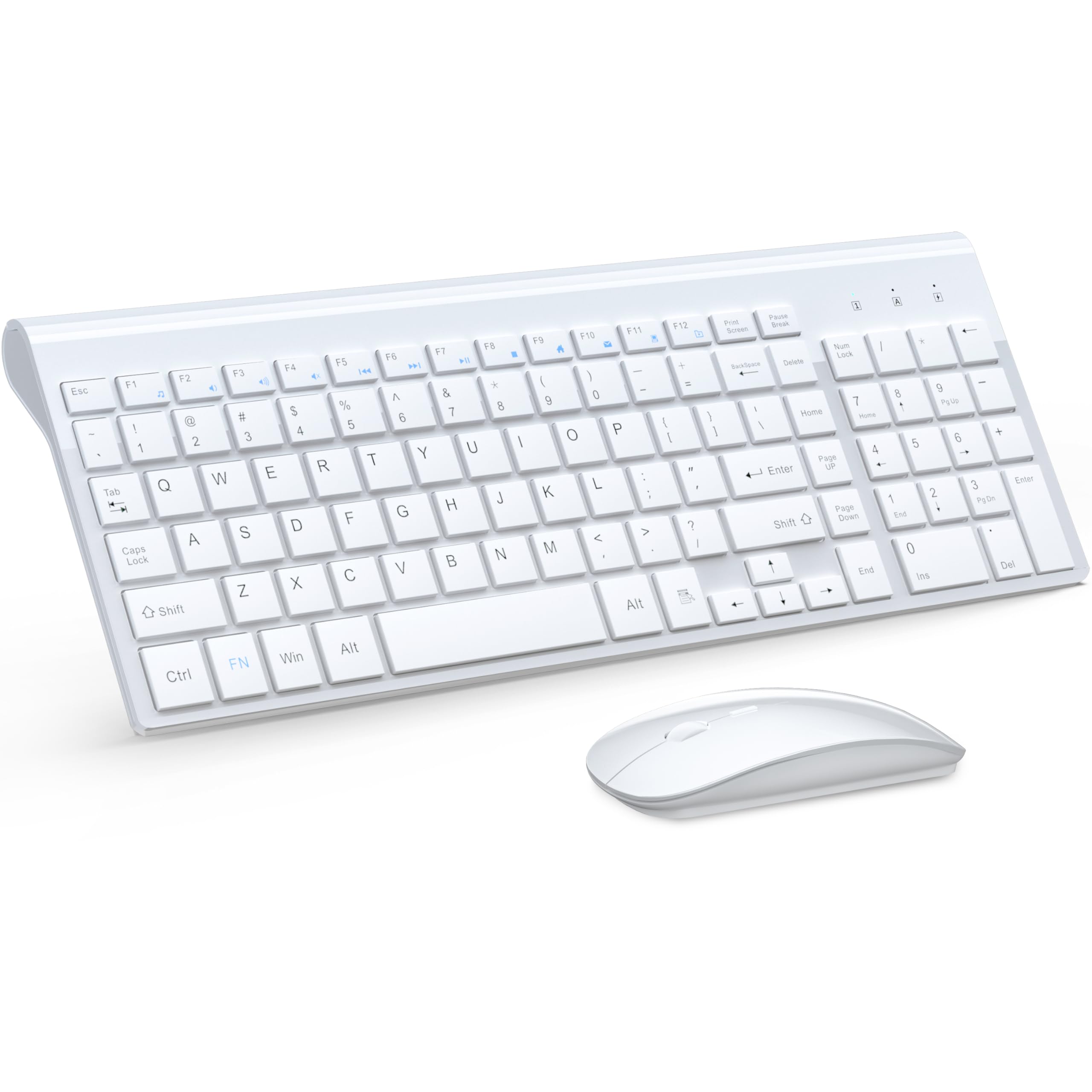 Photo 1 of Wireless Keyboard and Mouse Ultra Slim Combo, TopMate 2.4G Silent Compact USB 2400DPI Mouse and Scissor Switch Keyboard Set with Cover, Batteries Included, for PC/Laptop/Windows/Mac - White