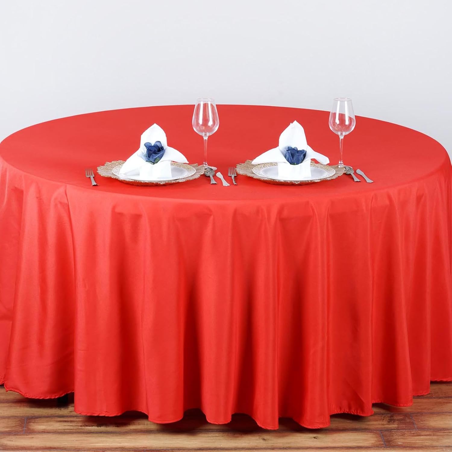 LinenTablecloth 90Inch Round Polyester Tablecloth Red eBay