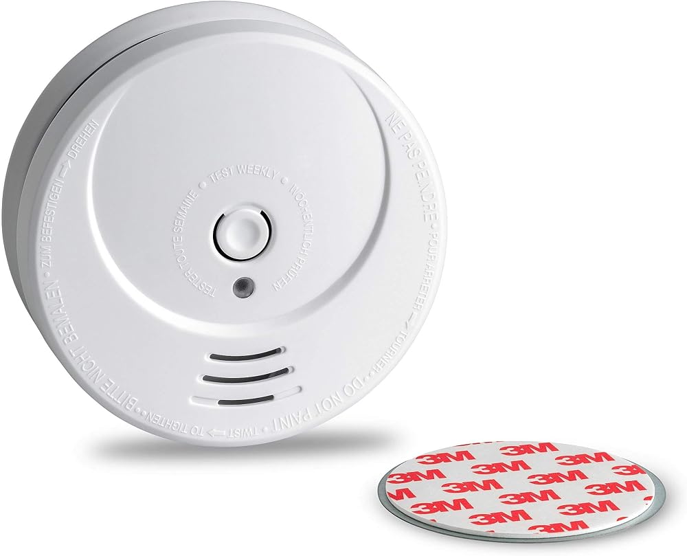 SEBSON Smoke Alarm GS506 Photoelectric 10 Year Battery Magnetic Mount DIN EN