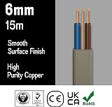 PRIMES DIY Twin and Earth Cable 6mm 6242Y BASEC Approved 15m Mains Socket Ring view 2