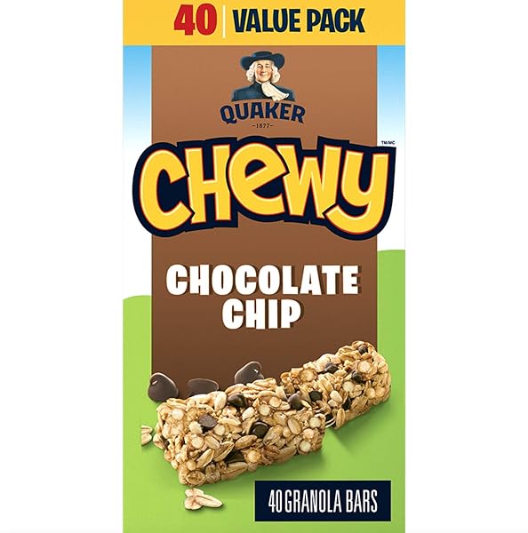 QUAKER CHEWY CHOCOLATE CHIP GRANOLA BARS, 960G/33.9 OZ., (40 COUNT) {IMPORTED FROM CANADA}