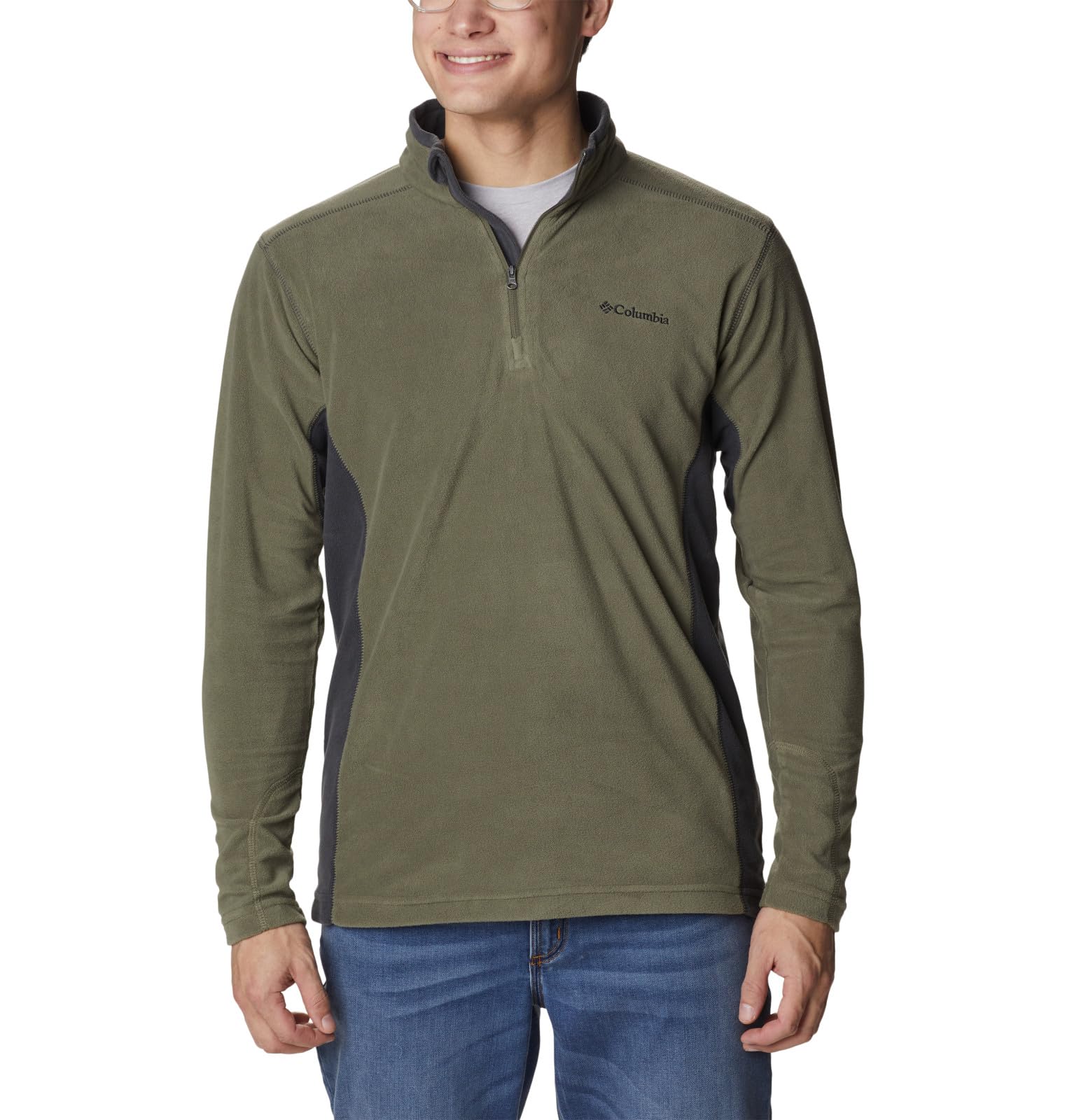 Columbia Mens Klamath Range II Half Zip Fleece Jacket, Stone Green/Shark, 2X Image