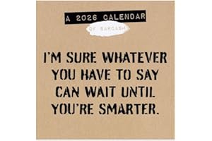 TF Publishing 2026 Anti-Affirmations & Sarcasm Mini Calendar w/Monthly Grids for Appointments/Scheduling - Vertical Small Wall Calendar 2026 w/Matte Paper for Home and Office Organization - 7x7in