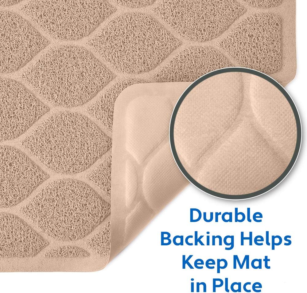 MIGHTY MONKEY Premium Cat Litter Mat, Best Scatter Control, Jumbo XL Sizes, 35x23 inches, Mat Catches Litter, Easy Clean, Soft on Kitty Paws, Taupe: Pet Supplies