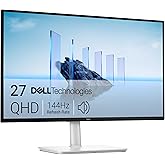 Dell 27 Plus QHD USB-C Monitor - S2725DC - 27-inch QHD (2560x1440) 144Hz 1ms Display, 2 x 3W Speakers, USB-C/HDMI/DisplayPort 1.4 Connectivity, Height/Tilt/Pivot/Swivel, AMD FreeSync - Ash White